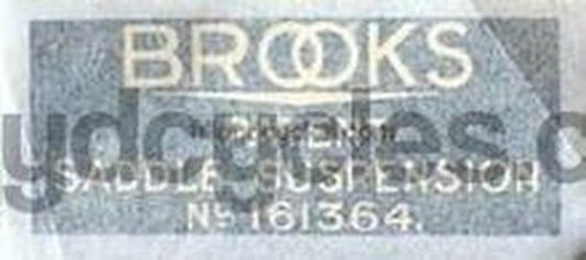 BROOKS "Patent saddle suspension" transfer. Gold on black - H Lloyd Cycles