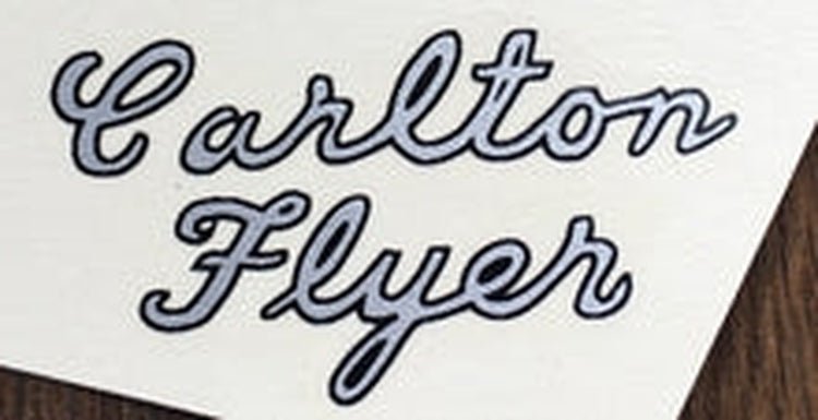 CARLTON "Carlton Flyer" top tube scripts. - H Lloyd Cycles