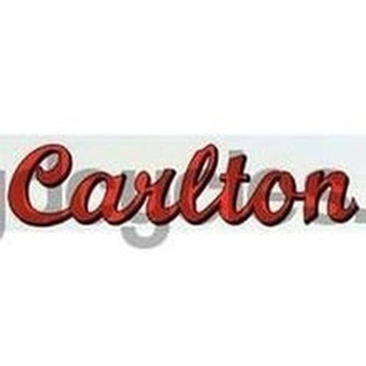 CARLTON downtube script with 3 - D effect - H Lloyd Cycles