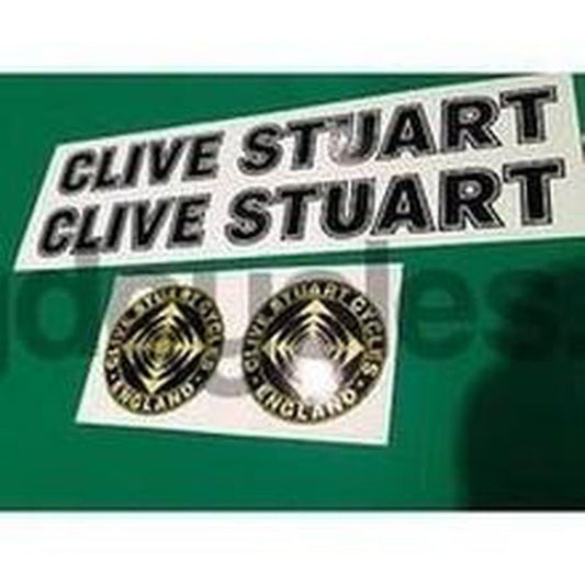 CLIVE STUART decal set. Accurate re - issue from samples in our collection! 1 - H Lloyd Cycles
