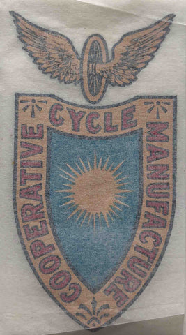 CO-OP shield with winged wheel