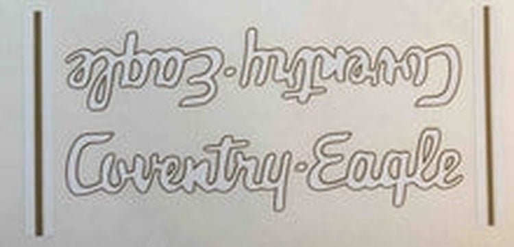 COVENTRY EAGLE downtube double decal - H Lloyd Cycles