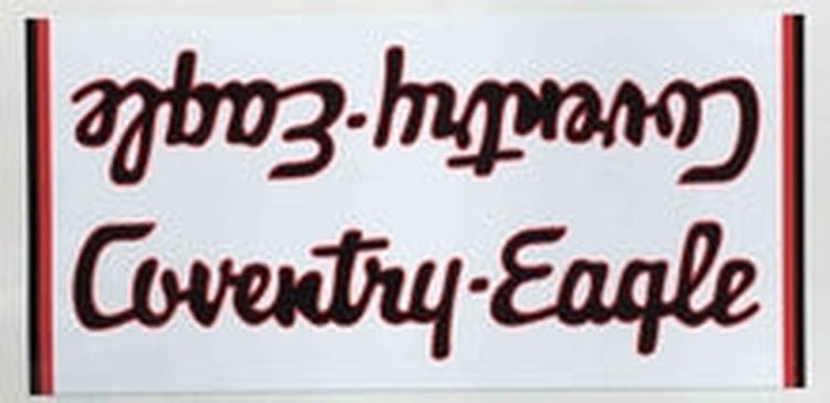 COVENTRY EAGLE downtube on big white panel. - H Lloyd Cycles