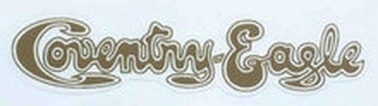 COVENTRY EAGLE gold solid script with fine gold outler line. - H Lloyd Cycles