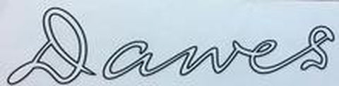 DAWES script downtube decal from 1950's/60's.