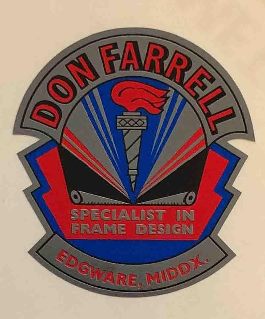 DON FARRELL (middlesex) Head/seat decal. - H Lloyd Cycles