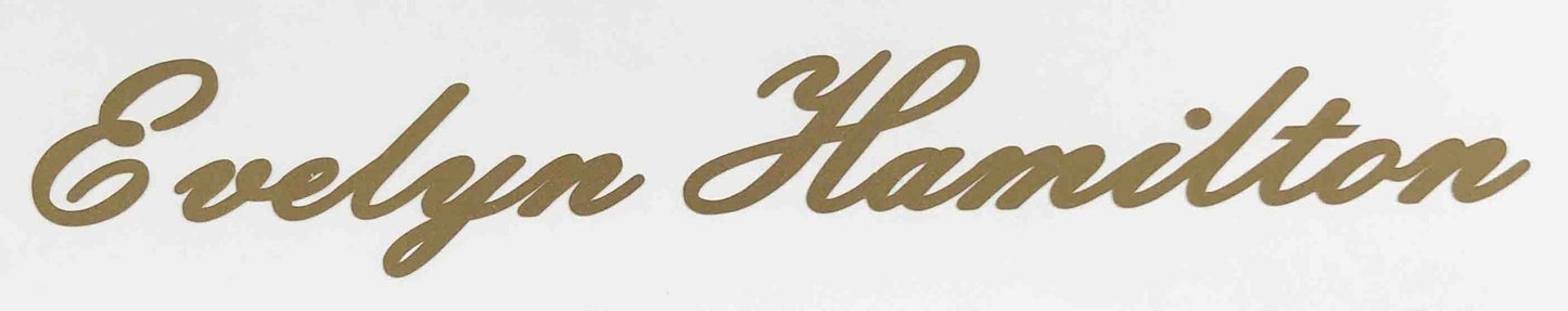 Evelyn Hamilton Downtube decal - H Lloyd Cycles