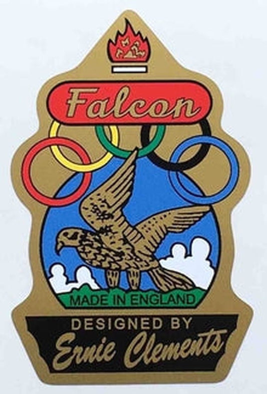 FALCON head tube with bird and olympic rings. - H Lloyd Cycles