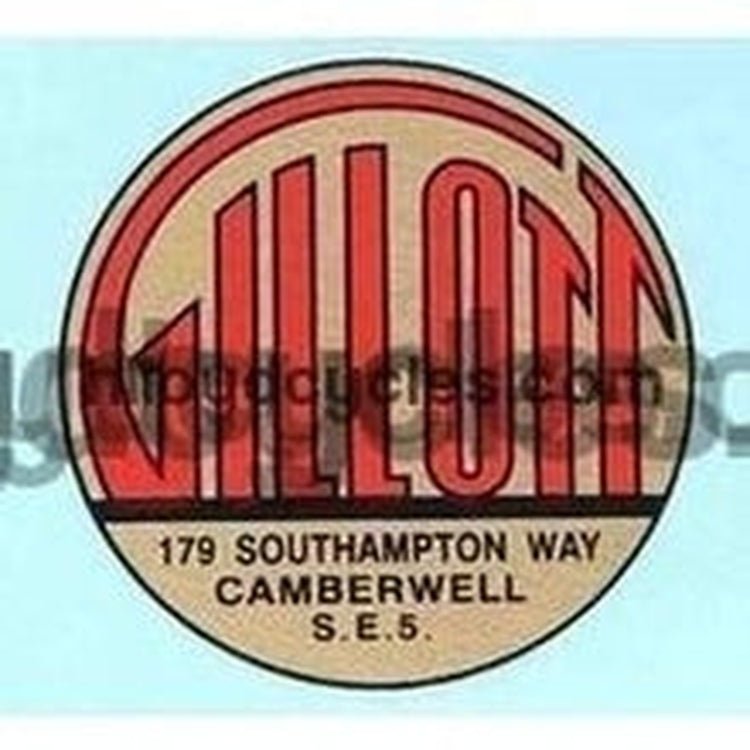 GILLOTT Head/seat transfer "179 Southampton Way Camberwell" address. - H Lloyd Cycles