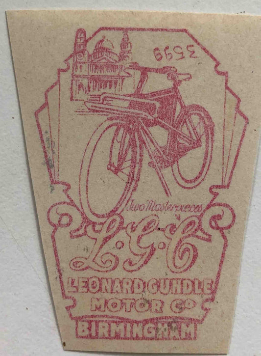 GUNDLE head/seat transfer. St Pauls and bicycle - H Lloyd Cycles