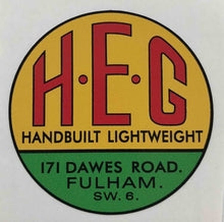 H E GREEN seat tube decal Dawes Rd - H Lloyd Cycles