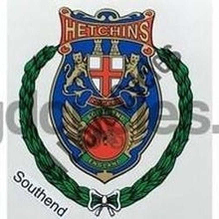 HETCHINS Head/seat decal with laurel leaf surround. - H Lloyd Cycles