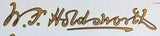 HOLDSWORTH. Script W. F. Holdsworth D/T.