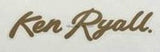 KEN RYALL downtube decal in script like a signature.