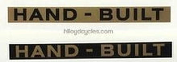 Miscellaneous HANDBUILT sticker in various Colours to pot - luck. Great for covering scratches ! - H Lloyd Cycles