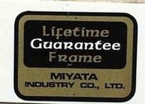 Miyata Lifetime Guarantee Decal