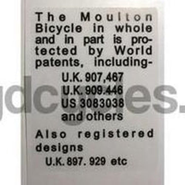 Moulton Patent Detail - H Lloyd Cycles