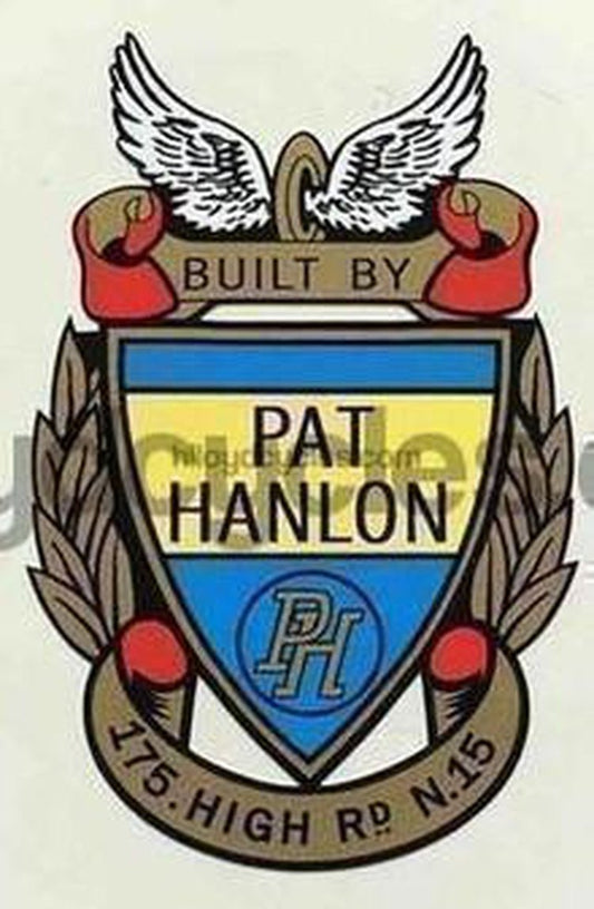 Pat Hanlon head/seat crest decal. - H Lloyd Cycles