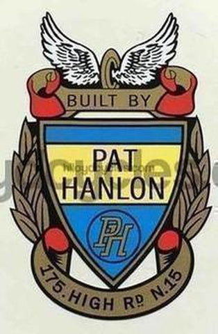 Pat Hanlon head/seat crest decal.