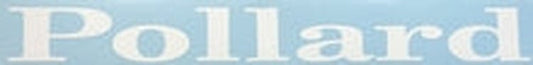 POLLARD downtube decal in big blocks with square serif. - H Lloyd Cycles