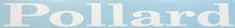 POLLARD downtube decal in big blocks with square serif.