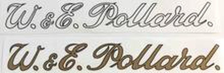 Pollard Script Gold Script POLLARD Sign - Elegant Black Edging Design – H Lloyd Cycles