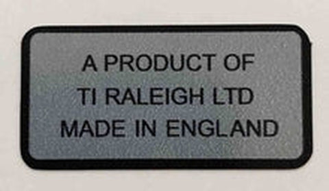 Product of Raleigh TI Decal