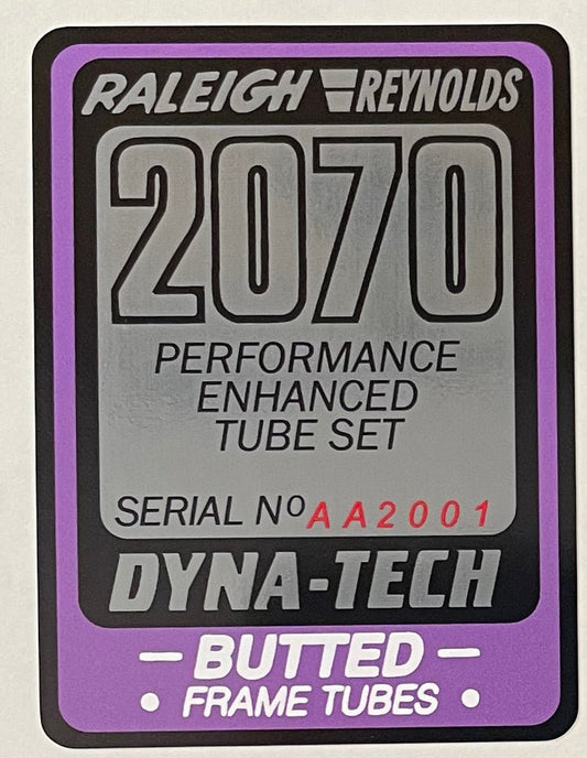 Raleigh 2070 Frame decal - H Lloyd Cycles