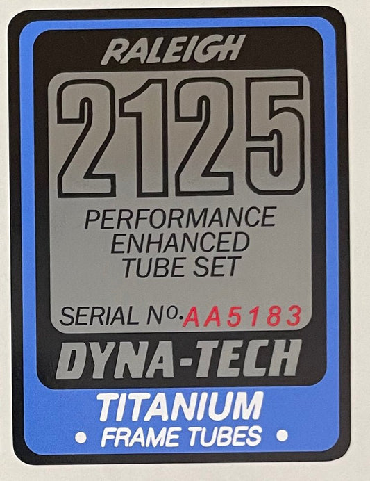 Raleigh 2125 Frame decal - H Lloyd Cycles