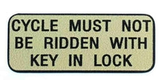 RALEIGH "Cycle must not be ridden with key in lock - H Lloyd Cycles