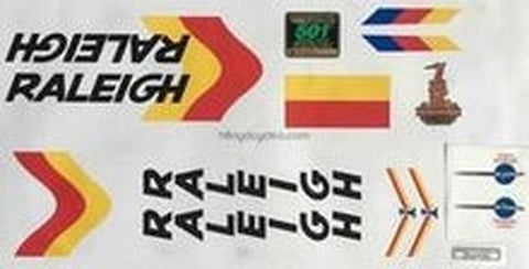 Raleigh Panasonic Cadet Decal set