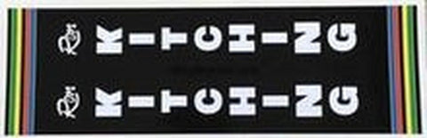 RON KITCHING set. Big double D/T, big seat panel, rainbow head tube. SET.