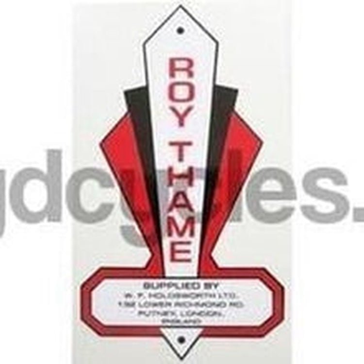 ROY THAME head/seat crest. - H Lloyd Cycles