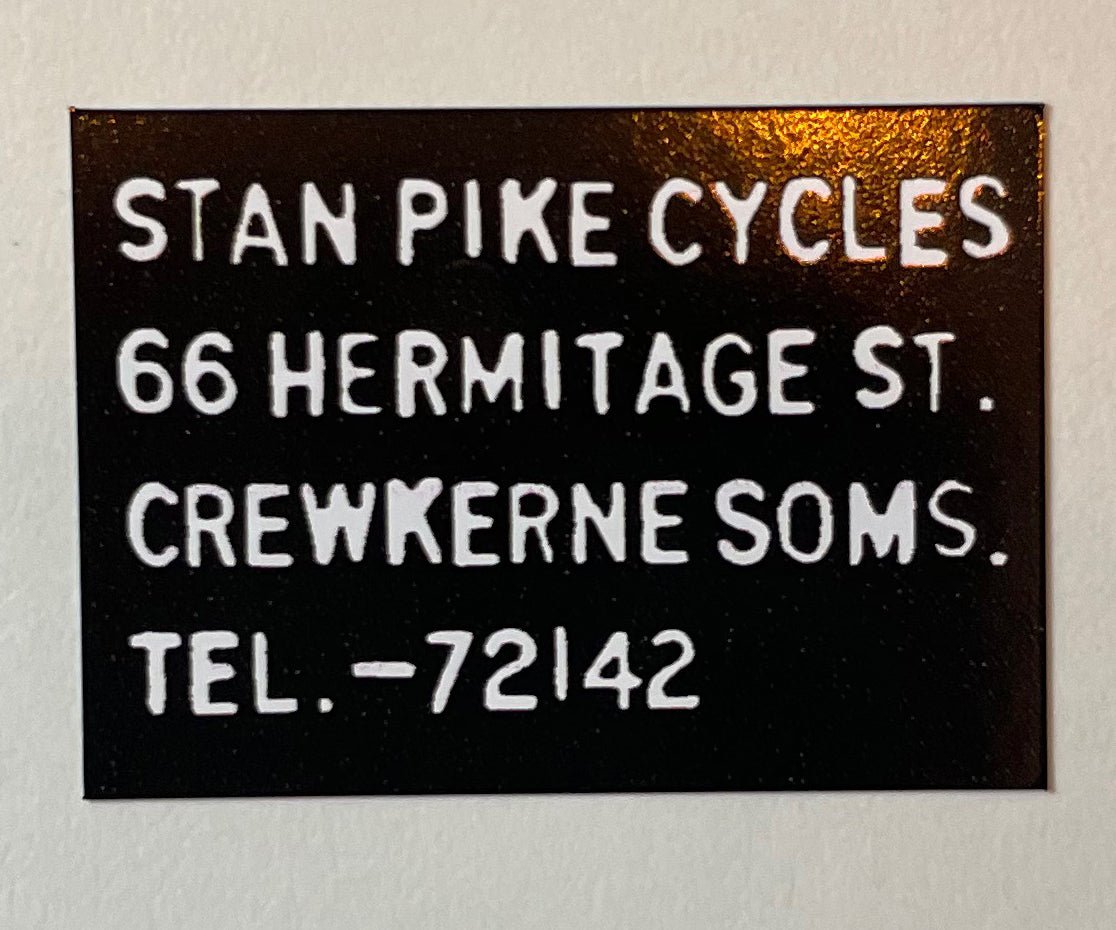 Stan Pike shop sticker - H Lloyd Cycles