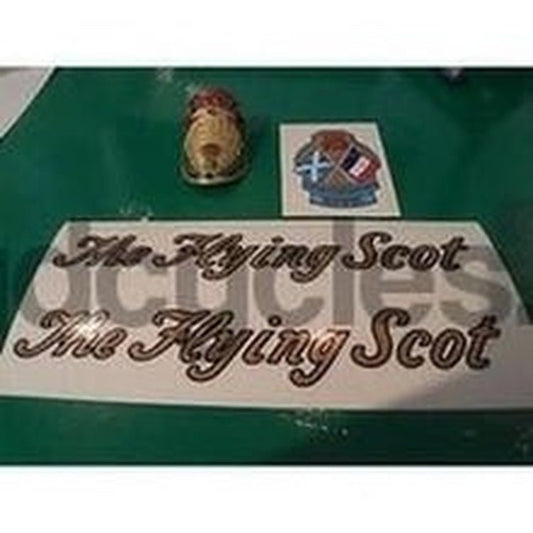 Vintage FLYING SCOT decals AND METAL HEAD BADGE - H Lloyd Cycles